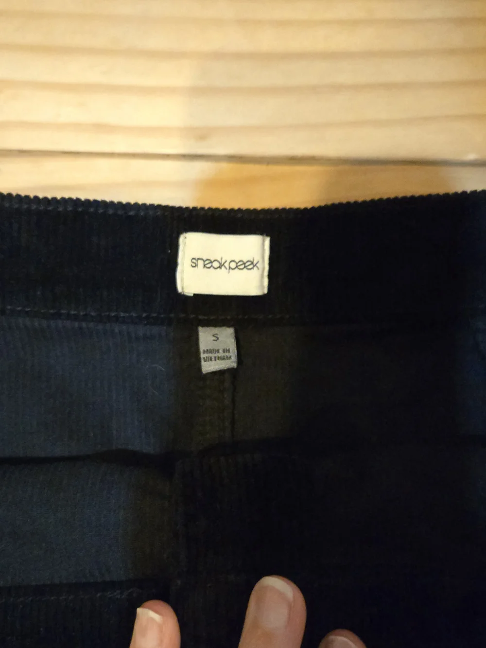 Sneak Peek Black Corduroy Button-Front Mini Skirt